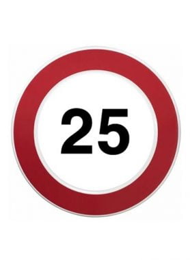 Maximale snelheid 25km bord