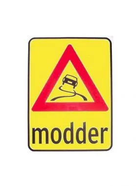 Moddergevaar reflecterend bord
