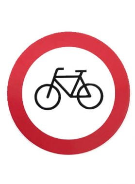 Verboden voor fietsen bord