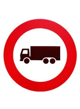 Verboden voor vrachtwagens bord